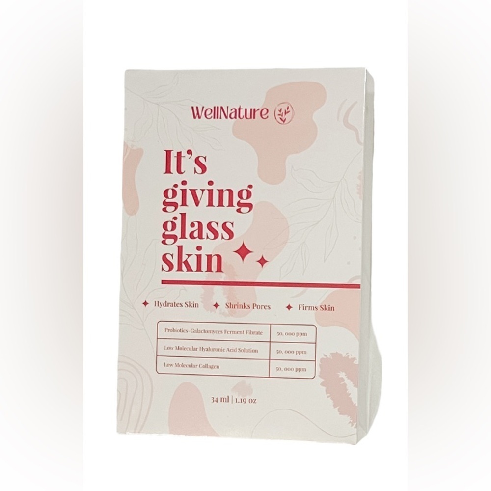 NWT WellNature It’s Giving Glass Skin Collagen Face Masks (4) Hydrating Skincare